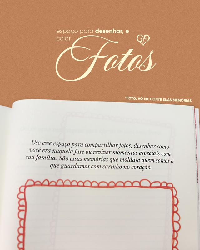 Espaço para colar fotos e desenhar